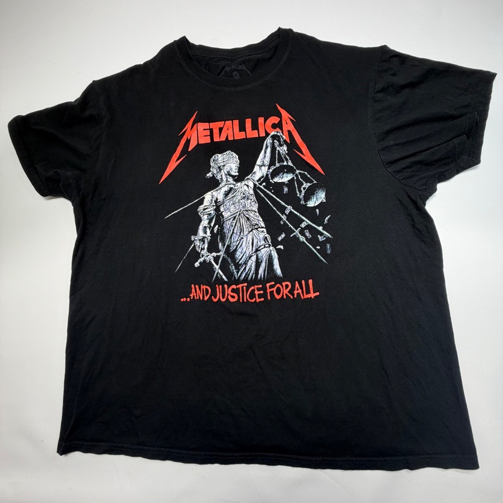 Metallica And Justice For All Band Tee Black Graphic Shirt 2XL - Picture 2 of 7
